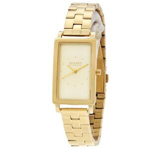 NWT Authentic Skagen Hagen Lille Quartz Gold Dial Women's Watch